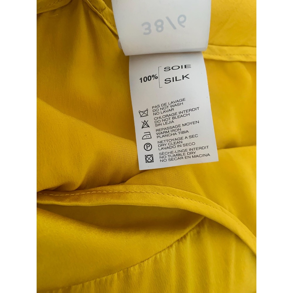 Plein Sud Sun Silk Slip Dress Womens 6 Yellow Excellent 90s Y2K Maxi Gown French - Picture 5 of 10